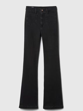 GAP Black 70’s Flare High-Rise petite Jeans 29/8p